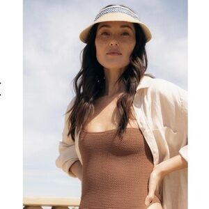 Sea & Grass NWT Straw Visor With Adjustable Ribbon